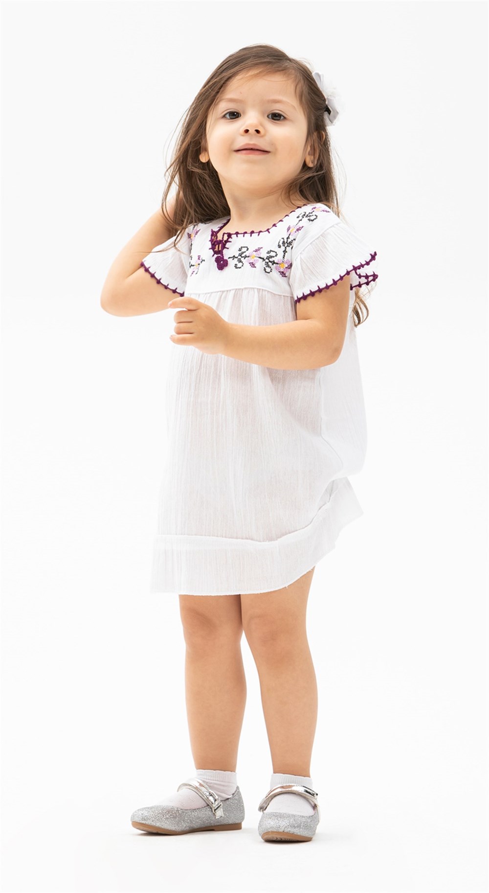 Ara sıra Piyango Kirpikler  Toptan Şile Bezi Klasik Çocuk Elbise Beyaz | silebezi.com.tr
